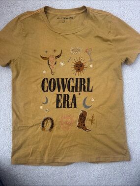 Lucky Brand Mustard Cowgirl Era Graphic Tee